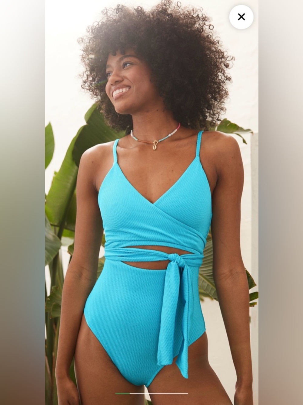 aerie Shine Pique Wrap One-Piece